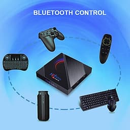 Android tivi box Ram 4G, bộ nhớ 32G, tìm kiếm bằng giọng nói, bluetooth 4.0, băng tần wifi kép, xem phim 4K sắc nét H96MAX