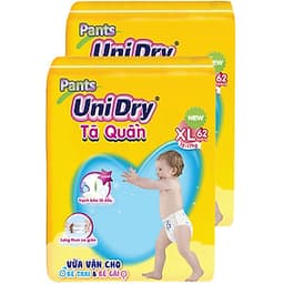 Combo 2 Tã Quần UniDry Ultra Jumbo XL62 - Tặng 01 Balo Trái Bơ Mặt Heo