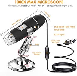 Bộ Kính Hiển Vi Kỹ Thuật Số Digital Microscope 1000X Hỗ Trợ Kết Nối OTG Với Điện Thoại Android Cao Cấp AZONE