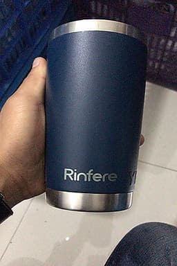 Ly Giữ Nhiệt Nắp Trượt Chống Tràn Rinfere - Tặng Kèm Ống Hút Không Gỉ, Dụng Cụ Vệ Sinh Ông Hút (590ml)