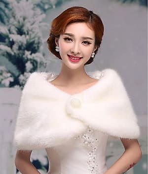 Khăn Choàng Giả Lông Thú Cho Cô Dâu