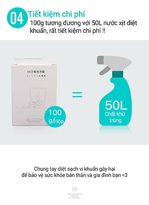 Hộp 84 Viên Sủi Bọt Khử Trùng Nhật Bản Đa Năng - Dùng Vệ Sinh Nhà Cửa, Dùng Làm Nước Lau Nhà, Nước Lau Kính, Nước Lau Nhà Bếp Siêu Sạch Và Tiện Lợi Công Nghệ Tiên Tiến Dạng Nén Thế Hệ 2 Tiết Kiệm Chi Phí - Hàng Chính Hãng