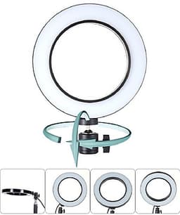 Bộ đèn livestream mini 3 chế độ 16cm có giá đỡ 3 chân xoay 360  kèm kẹp điện thoại - Hàng chính hãng