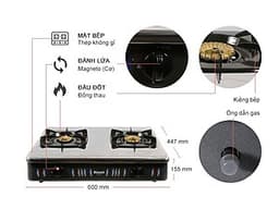 Bếp gas dương đôi Rinnau RV 367(S)N hàng chính hãng