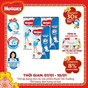 Combo 3 Gói Tã Dán Huggies Dry Gói Cực Đại XXL56 (56 Miếng) - Bao Bì Mới