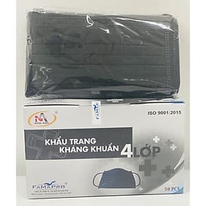 Khẩu Trang Y Tế 4 Lớp Nam Anh (Hộp 50 Cái - Màu Đen)
