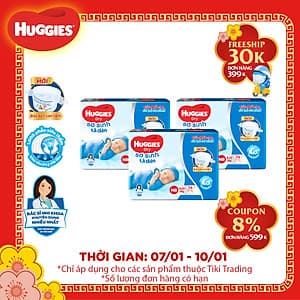 Combo 3 Gói Tã Dán Sơ Sinh Huggies NB74 (Dưới 5kg) - Gói 74 Miếng 