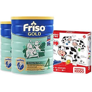 Bộ 2 lon sữa Bột Friso Gold 4 Cho Trẻ Từ 2-4 Tuổi 1.5kg + Tặng set chơi Golf con bò