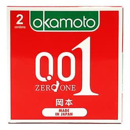 Bao Cao su Okamoto 0.01 PU Siêu mỏng Truyền Nhiệt Nhanh Hộp 2 Cái 