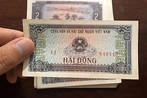 Tờ 2 đồng Việt Nam bao cấp tiền cổ sưu tầm