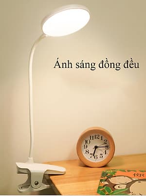 Đèn Bàn Học Đọc Sách, Làm Việc (Học Sinh, Sinh Viên, Văn Phòng) Cao Cấp Kẹp Bàn – 03 Mức Độ Ánh Sáng Vàng Bảo Vệ Mắt Chống Cận Pin 2500 mAh