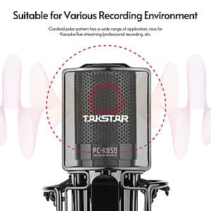 TAKSTAR PC-K850 Side-Address Recording Microphone Cardioid Pickup Pattern Wired Condenser Mic for Live Streaming Karaoke