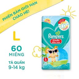 Combo 3 Tã Quần Pampers Điều Hoà Gói Lớn L60 Tặng 1 Túi Nước Giặt Ariel 1.4kg