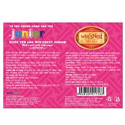 Nước yến sào win'sNest Junior 12% (4 hũ * 70 ml / Hộp) thích hợp cho mọi đối tượng, đặc biệt trẻ em biếng ăn