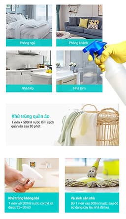 Hộp 84 Viên Sủi Bọt Khử Trùng Nhật Bản Đa Năng - Dùng Vệ Sinh Nhà Cửa, Dùng Làm Nước Lau Nhà, Nước Lau Kính, Nước Lau Nhà Bếp Siêu Sạch Và Tiện Lợi Công Nghệ Tiên Tiến Dạng Nén Thế Hệ 2 Tiết Kiệm Chi Phí - Hàng Chính Hãng
