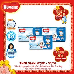 Combo 3 Gói Tã Dán Sơ Sinh Huggies Mới (4-8) kg - Gói 56 Miếng 