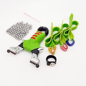 Ná Cao Su Phượng Hoàng Thước Ngắm Kép Quấn Dây Tím (+ 3 Dây Dẹt 2 Lớp + 100 Bi + Nhẫn Nam Châm Hít Bi)