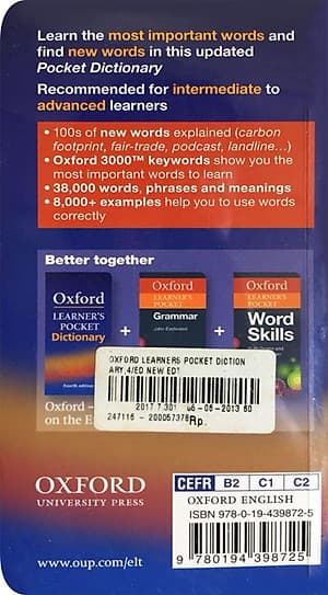 Oxford Learner's Pocket Dictionary : A Pocket-sized Reference to English Vocabulary (Fourth Edition)