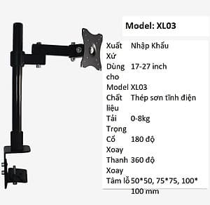 Giá treo màn hình xoay 360 độ - Chân đứng - Tay dài 23 cm, kẹp bàn, hàng nhập khẩu
