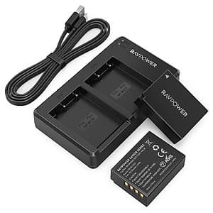 Bộ 2 Pin + Sạc Đôi RAVPower Fujifilm NP-W126S Cho Fujifilm X-T20, X-T10, X-T100, X100F, X-H1, X-T3, X-T2, X-T1, X-A5, X-A3, X-A1, X-E1, X-E2,... (Hàng Chính Hãng)