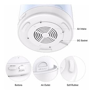 Máy khuếch tán tinh dầu trụ trắng 500ml có remote điều khiển từ xa