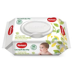 Khăn Ướt Dịu Nhẹ Cho Trẻ Sơ Sinh Huggies (64 Tờ)