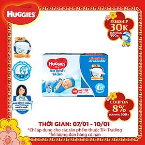 Tã Dán Sơ Sinh Huggies NB40 - Dưới 5kg (40 Miếng)