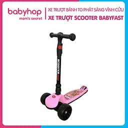 Xe trượt scooter Babyfast 3 bánh an toàn cho trẻ em của Babyhop chịu lực 90kg phù hợp cho cả bé trai và gái, bánh xe phát sáng vĩnh cửu, rèn luyện vận động, tăng chiều cao cho bé - Hàng chính hãng