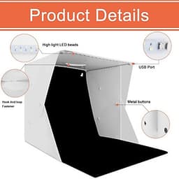 Hộp chụp sản phẩm 40cm x 40cm tích hợp 4 dây đèn Led phông nền 6 màu