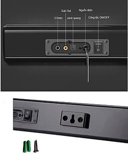Bộ Loa Âm Thanh Giải Trí  Soundbar 5.1 Bluetooth H08 + Loa Siêu Trầm S2 - Đen AZONE
