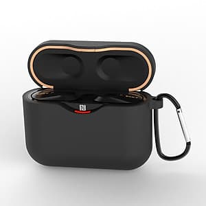 Silicone Case for SONY WF-1000XM3 Bluetooth Earphone Charging Box Cover Soft Shell with Anti-lost Hook