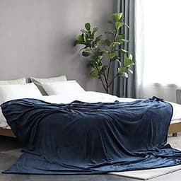 Mền lông cừu xanh dương đậm cao cấp A - 1m8x2m