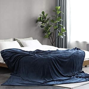 Mền lông cừu xanh dương đậm cao cấp A - 1m8x2m