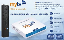 Android TV Box MyTV Net 4GB/32GB Mới 2020 - Tích hợp điều khiển giọng nói, truyền hình hơn 100 kênh HĐH Anfdroid TV, cấu hình mạnh mẽ- Hàng chính hãng