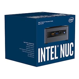 Máy tính văn phòng mini Intel NUC7CJYH - Chưa bao gồm RAM & SSD - Hàng Chính Hãng