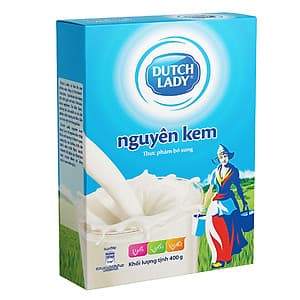 Sữa Bột Nguyên Kem Dutch Lady Cô Gái Hà Lan Hộp Giấy (400g)