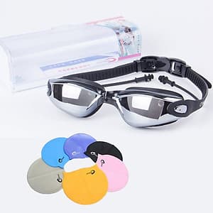 Kính Bơi Tráng Gương  kèm bịt tại cao cấp Cleacco chống sương mù , chống tia UV Hàng chính hãng - Tặng kèm nón bơi Silicon ( Màu ngẫu nhiên ) 