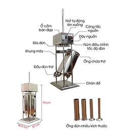 Máy Nhồi Xúc Xích Tự Động 10L