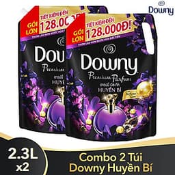 Combo 2 Túi Nước Xả Vải Downy Hương Nước Hoa Huyền Bí (2.3L/ Túi) - Công nghệ nước hoa mới - Lưu hương bền lâu