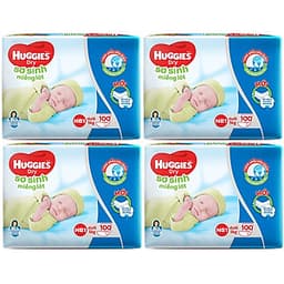 Combo 4 Gói Miếng Lót Sơ Sinh Huggies NB1 100 Miếng - NB1 100 (Gói 100 Miếng) 