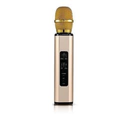 Micro Kèm loa karaoke Bluetooth hát karaoke bằng điện thoại cao cấp PKCB BM06 cắm thẻ nhớ có thể dùng trợ giảng 3 trong 1 Vàng ánh kim