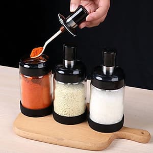 Lọ đựng gia vị - Hũ gia vị kèm muỗng không thể thiếu trong gia đình