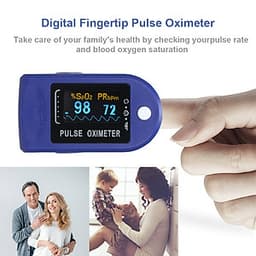 Máy SPO2 kẹp ngón tay màn hình LED đo nhịp tim và nồng độ oxy trong máy