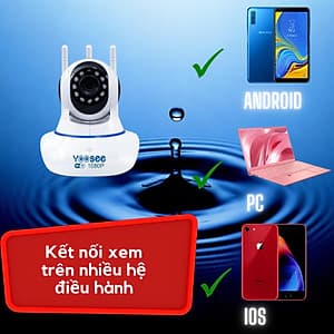 Camera wifi trong nhà Yoosee  Z02S 2.0 Full HD, 3 râu, xoay 360 độ , tương tác 2 chiều, hỗ trợ thẻ nhớ lên đến 128G, cảnh báo chuyển động – Hàng nhập khẩu