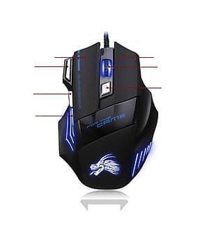 Chuột Chơi Game Có Dây Cho Game Thủ Dragon Đen 2400 DPI