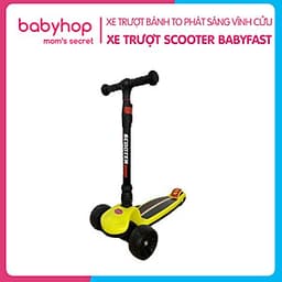 Xe trượt scooter Babyfast 3 bánh an toàn cho trẻ em của Babyhop chịu lực 90kg phù hợp cho cả bé trai và gái, bánh xe phát sáng vĩnh cửu, rèn luyện vận động, tăng chiều cao cho bé - Hàng chính hãng