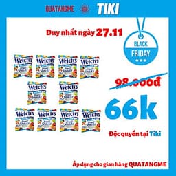 Combo 10 Gói Kẹo dẻo trái cây hỗn hợp - Welch's Mixed Fruit Snack (22,7g/gói)