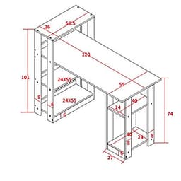 Bàn Học Bàn Làm Việc Kết Hợp Kệ Sách Thương Hiệu IGEA