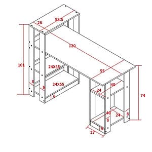 Bàn Học Bàn Làm Việc Kết Hợp Kệ Sách Thương Hiệu IGEA