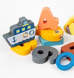 Bộ Đồ Chơi Gỗ Xếp Khối, Giáo Cụ Montessori Ghép chữ, Ghép số, Câu Cá, Xếp Khối, Ghép Hình - 6 trong 1 